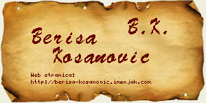 Beriša Kosanović vizit kartica